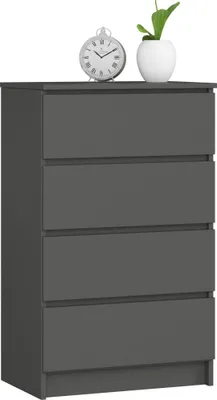 Produktbild von Kommode in graphit mit 4 geräumigen Schubladen, 60 cm breit, 99 cm hoch Organizer Kommode mit Schubladen Holz Highboard Sideboard Schrank
