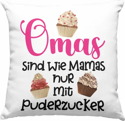 Produktbild von Trendation - Beste Oma Geschenk Deko-Kissen mit Füllung 40x40 Geburtstagsgeschenk von Enkel Enkelin Geschenkideen Lustig Geburtstag Grossmutter (Grau)