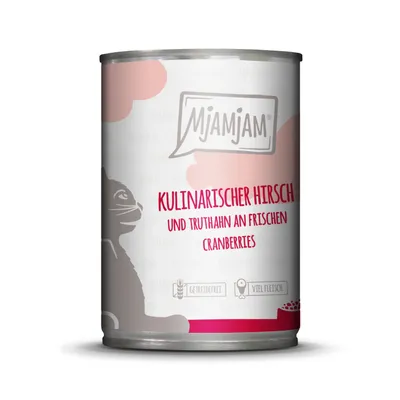 Produktbild von MjAMjAM Cat - Leckere Mahlzeiten Dose 6x400g | Hirsch, Truthahn & Cranberries