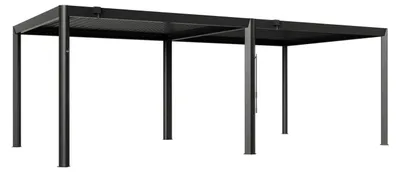 Produktbild von PRIMEYARD Pergola 3,5x7 m Aluminium Pfosten und Lamellendach aus Stahl - anthrazitfarbene Terrassenüberdachung