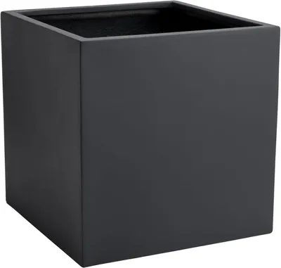 Produktbild von VIVANNO Pflanzkübel Fiberglas BLOCK Würfel, Anthrazit matt - 50x50x50 cm