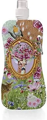 Produktbild von Faltbare Trinkflasche mit Karabiner, BPA-frei, 500 ml - Motiv: Oh Deer