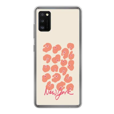 Produktbild von MuchoWow® Handyhülle Schutzhülle Hülle für Samsung Galaxy A41 Blume - Abstrakt - New York Silikon Softcase Handy Hülle - Mobiltelefon