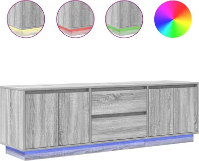 Immagine prodotto di Mobile TV con illuminazione LED, grigio Sonoma, 160,5 x 41 x 50 cm