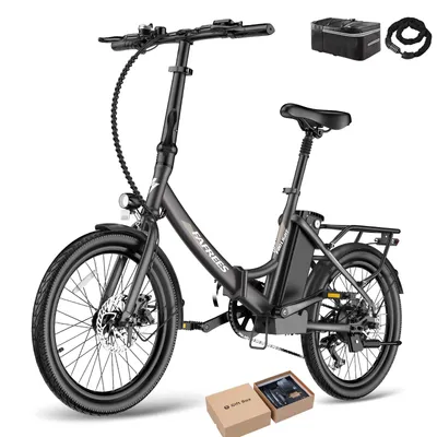 Produktbild von Pedelec 20 Zoll 250W Shimano 7S 36V 20Ah Akku 150km Reichweite spritzwassergeschützt IPX5, Schwarz
