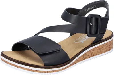 Produktbild von Rieker Damen Sandale Keilsandalette Klettverschluss V3660, Größe:40 EU, Farbe:Schwarz