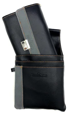 Produktbild von Kellnerbörse mit Kette und Holster Kellnertasche Kellnerportemonnaie Taxibörse schwarz (grau)
