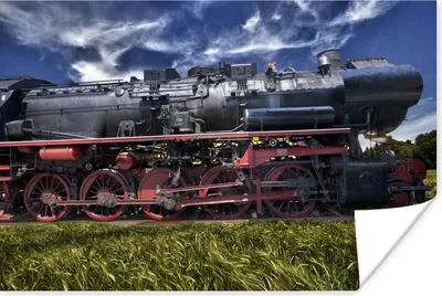 Produktbild von MuchoWow® Poster Dampflokomotive auf einem Feld 90x60 cm - Schlafzimmer