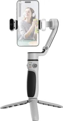 Zdjęcie produktu dla ZHIYUN CQ5 COMBO Składany, wysuwany, 3-osiowy stabilizator gimbalowy do telefonu Vlog Gimbal Sterowanie głosem i gestami Al-Tracking z magnetycznym modułem AI Światło wypełniające LED Mini zestaw stati do iPhone'a 16/15/14/13/12 Telefony z Androidem