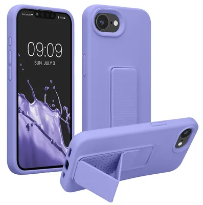 Produktbild von kwmobile Handyhülle für Apple iPhone 17e / iPhone 16e Hülle - TPU Silikon Case mit Fingerhalter und Stand - Schutzhülle Cover in Lavendel