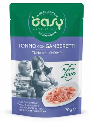 Produktbild von OASY More Love Tuna with shrimp - nassfutter für Katzen - 70g