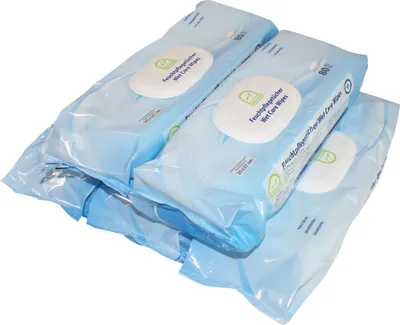 Produktbild von Medi-Inn Feuchttücher / Wet Care Wipes parfüm- u. parabenfrei PH-neutral 20 x 27 cm (5 Packungen = 5 x 80 Tücher)