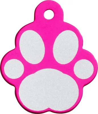 Produktbild von Adressanhänger mit Gravur - Pfote - pink