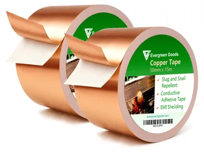 Kupferband 50 mm x 15 m gegen Schnecken – 2 Rollen