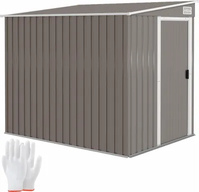 Produktbild von Outsunny Metall Gerätehaus 2,81m² 154x206,5x181 cm Geräteschuppen mit Pultdach