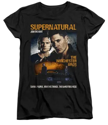 Produktbild von Supernatural - "Sam And Dean Poster" T-Shirt für Damen, Ringgesponnene Baumwolle TV35934 (M) (Schwarz)