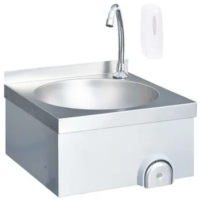 Immagine prodotto di Lavandino con Rubinetto e Dispenser Sapone in Acciaio Inox