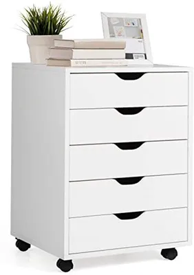 Produktbild von Famanu Kommode mit 5 Schubladen und mobilen Rollen - 49 x 42 x 66 cm