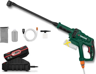Produktbild von PARKSIDE Akku Druckreiniger PDRA 20-Li , 6 Sprüharten, mit Akku + Ladegerät