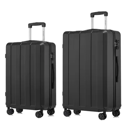 Produktbild von yonsly Premium Reisekoffer TSA-Schloss,YKK-Reißverschluss Hartschalen-Koffer Kabinenkoffer Rollkoffer Suitcase Handgepäck  (Schwarz, L-XL-Set)
