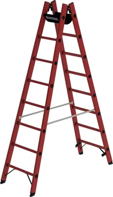 Produktbild von MUNK Vollkunststoff Stehleiter beidseitig begehbar 2x8 Sprossen