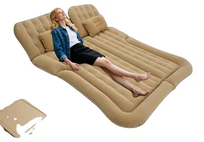 Obrázok produktu pre Nafukovacia matrace, kvalitné PVC, 190 cm x 135 cm, nosnosť až 300 kg, kompatibilná s SUV, vrátane vzduchovej pumpy a vankúša