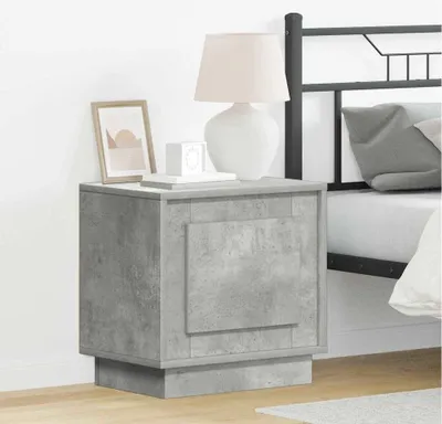 Obrázok produktu pre Maison Exclusive – Nočné stolíky, 2 kusy, sivá betónová farba, rozmery 44 x 34,5 x 45 cm, materiál: drevovláknité dosky