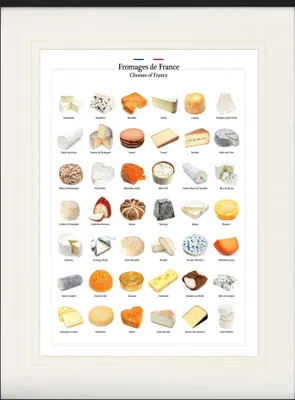 Produktbild von Käse Gerahmtes Bild Mit Edlem Passepartout | Wand-Bilder | Im Bilderrahmen - Käse Aus Frankreich (80 x 60 cm)