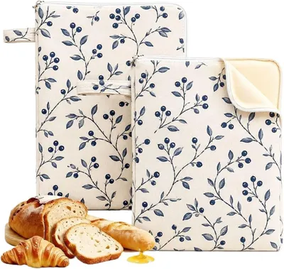 Produktbild von Brotmeister Bienenwachs Brotbeutel, 2 Stück 43×33 cm – Wiederverwendbarer Leinen Bienenwachsbeutel, ideal für selbstgebackenes Brot und n