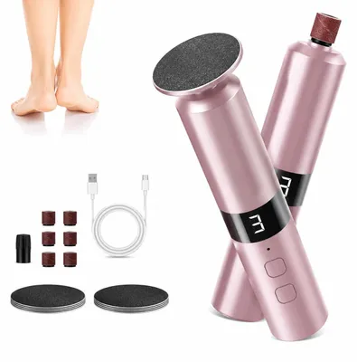 Produktbild von INF Wiederaufladbarer elektrischer Hornhautentferner mit 10 Schleifköpfen – 1800 mAh Rosa