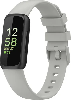 Produktbild von Silikon-Smartwatch-Armband – Passend für Fitbit Inspire 3 – Grau – Strap-it Uhrenarmband / Armband / Armband – Größe: S