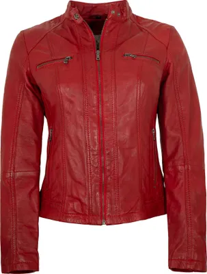Produktbild von 7eleven - Damen Lederjacke Lammnappa rot : 36
