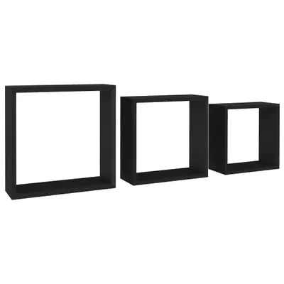 Produktbild von vidaXL Würfelregale 3 Stk. Schwarz MDF -  Wandregale