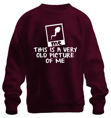 Immagine prodotto di questa è una mia vecchissima foto ploaroid divertente che dice pullover felpa unisex, Borgogna, S