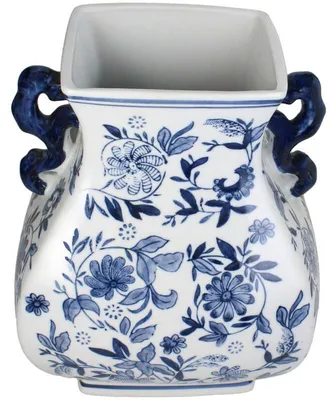 Zdjęcie produktu dla Wazon z kolekcji HD, porcelana, niebieski, wymiary: 24,5 x 21,5 x 30 cm