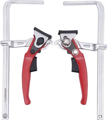 Obrázek produktu pro 2 ks ráčnové svorky, stolní svorky, svorky na dřevo, svorky pro broušení a řezání, 200 × 60 mm