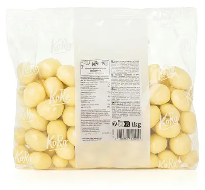 Produktbild von KoRo I Gefriergetrocknete Erdbeeren in weißer Schokolade 1 kg