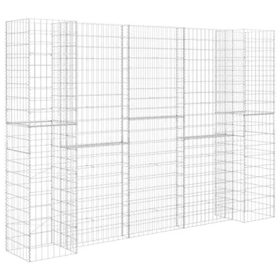 Immagine prodotto di vidaXL Cesto per piante in gabbione ad H in filo d'acciaio 260x40x180 cm