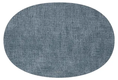 Ovale umkehrbare Tischset aus Polyurethan, Blau, 35x48 cm