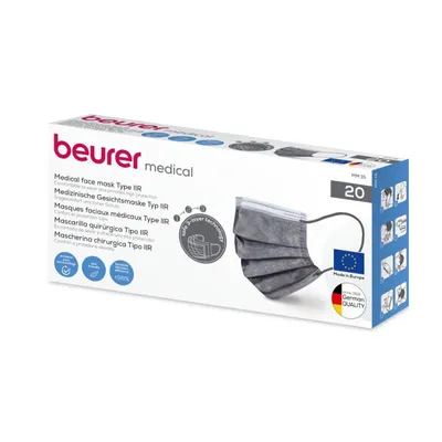 Produktbild von Beurer Mm15 Mundschutz 3lagig grau 10 St