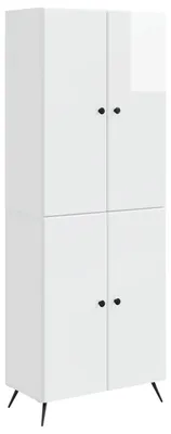 Image de Ensemble de Meubles 2 pcs Blanc brillant Bois d'ingénierie