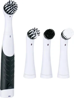 Produktbild von alpina Elektrische Reinigungsbürste - Badezimmer Bürste IPX5 mit 4 Aufsätzen - Akku Gerät für Küche und Fliesen - Handgerät mit Gummigriff