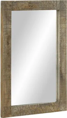 Image de Miroir de salle de bain 50x2,5x70 cm bois de manguier massif