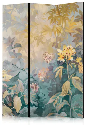 Produktbild von Muralo Beidseitig bedruckter PARAVENT 3-teilig Raumteiler klappbar WIESE MIT WILDBLUMEN 135cmx172cm