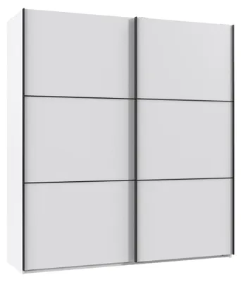 Produktbild von Schwebetürenschrank >indiana A< in WEISS - 200x216x65cm (BxHxT)
