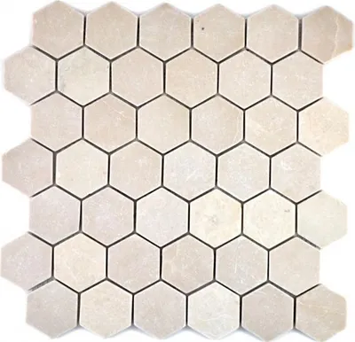Produktbild von Mosaik Fliese Marmor Naturstein beige Hexagon Marmor Botticino Anticato MOS42-1212_f