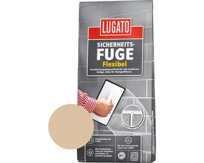 Produktbild von Lugato Fugenmörtel Sicherheitsfuge Flexibel bahamabeige 1 kg