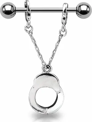 Produktbild von Brustwarzen Piercing Handschellen Nippelpiercing Brustpiercing Straight Barbell