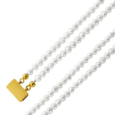 Produktbild von Perlenkette 2-reihig Süßwasserperlen 4.2-3.6mm Gold 585 14K 44