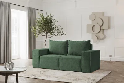 Produktbild von Sofa Designersofa ESTELLE 2-Sitzer in Stoff Abriamo Grün